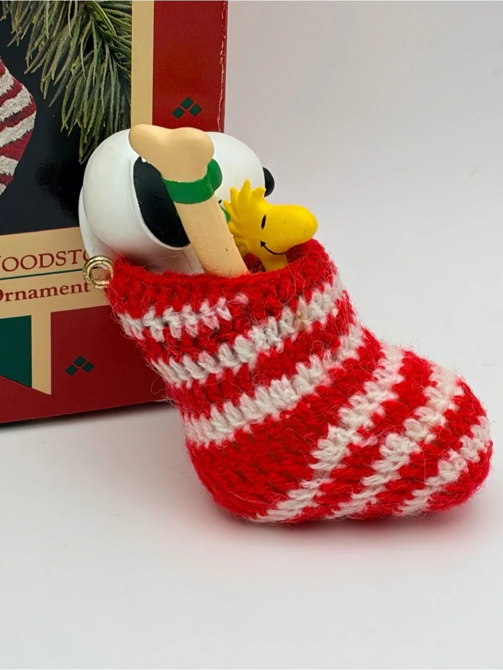 Hallmark 1972 Snoopy and Woodstock Stocking Peanuts Keepsake Ornament with Box